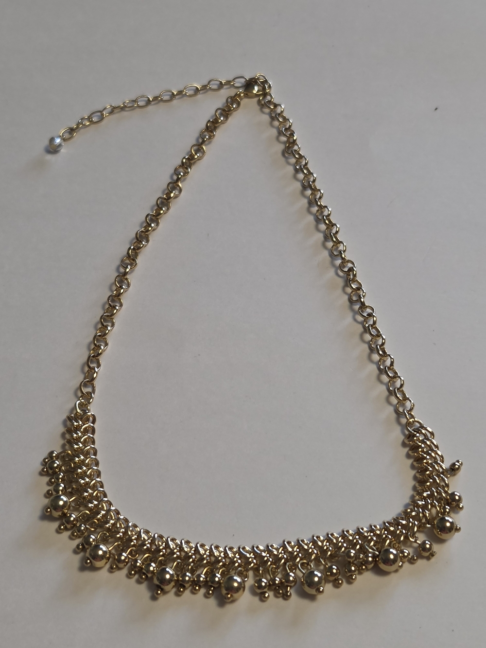 Unsigned Napier 16" Gold-Tone Woven Chain Ball Fringe Necklace